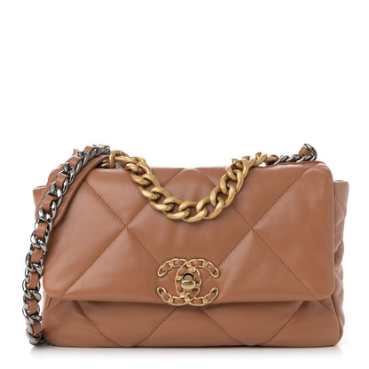 Chanel Lambskin Quilted Medium Chanel 19 Flap Brown 1 of 11