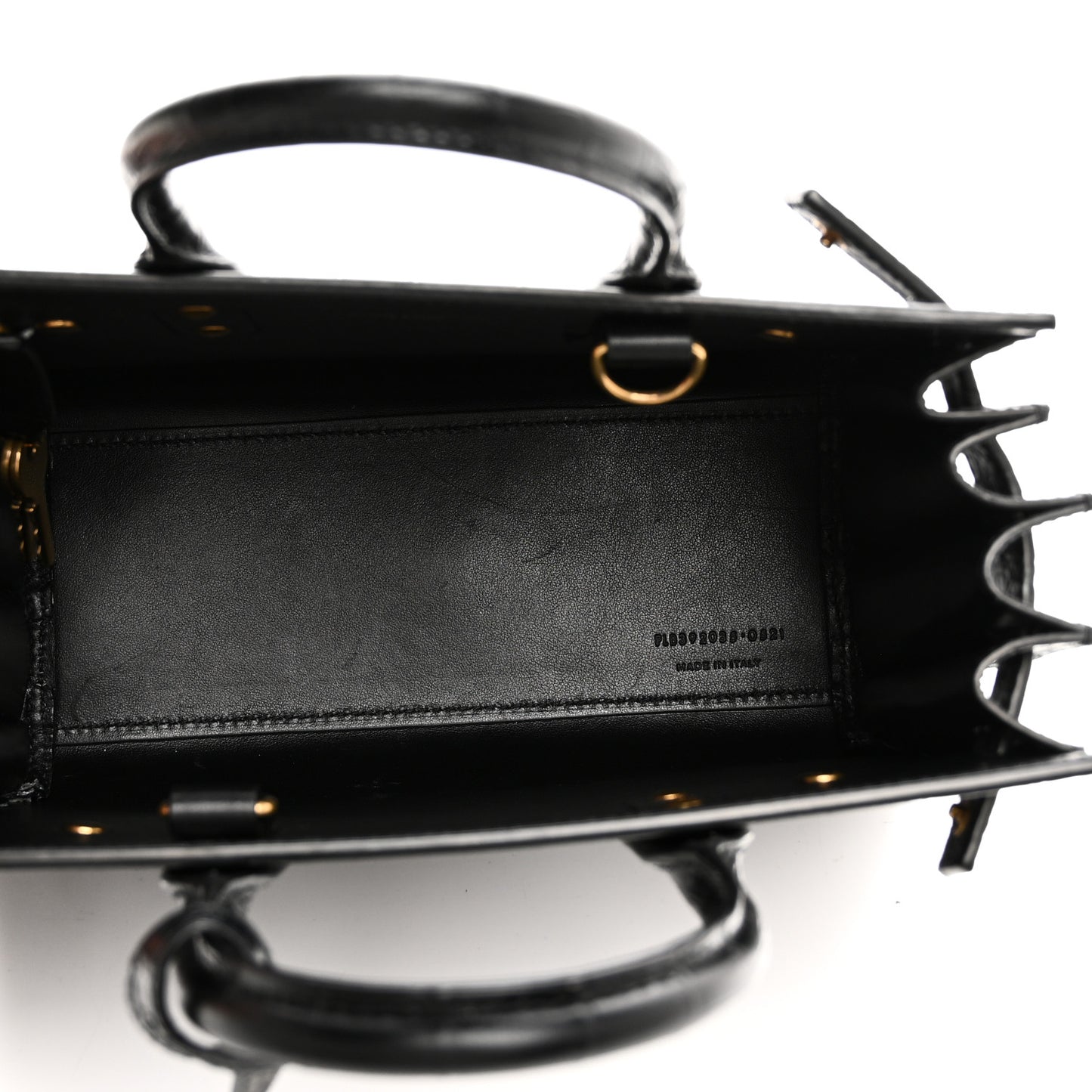 Calfskin Crocodile Embossed Nano Sac De Jour Black