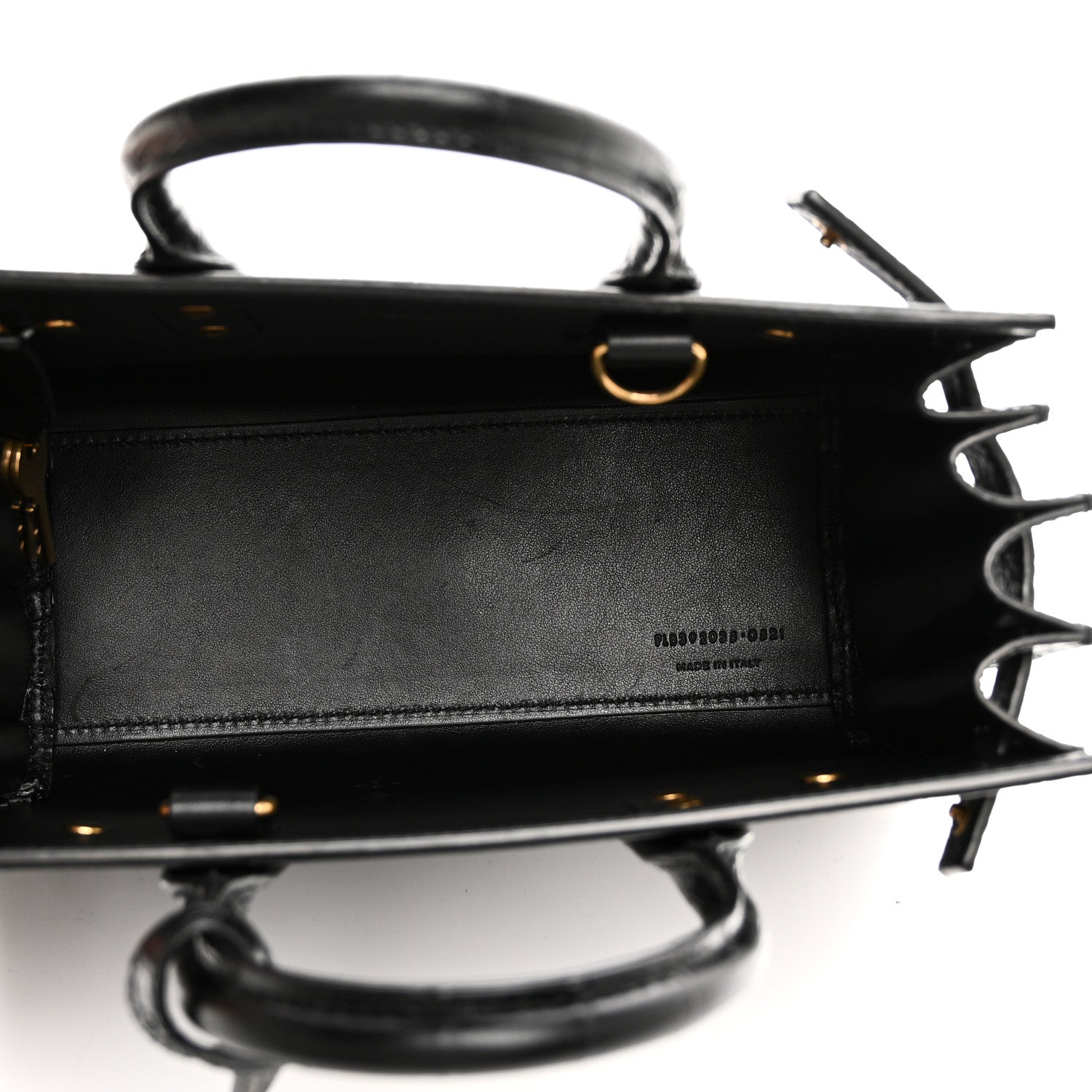 Saint Laurent Calfskin Crocodile Embossed Nano Sac De Jour Black 5 of 10