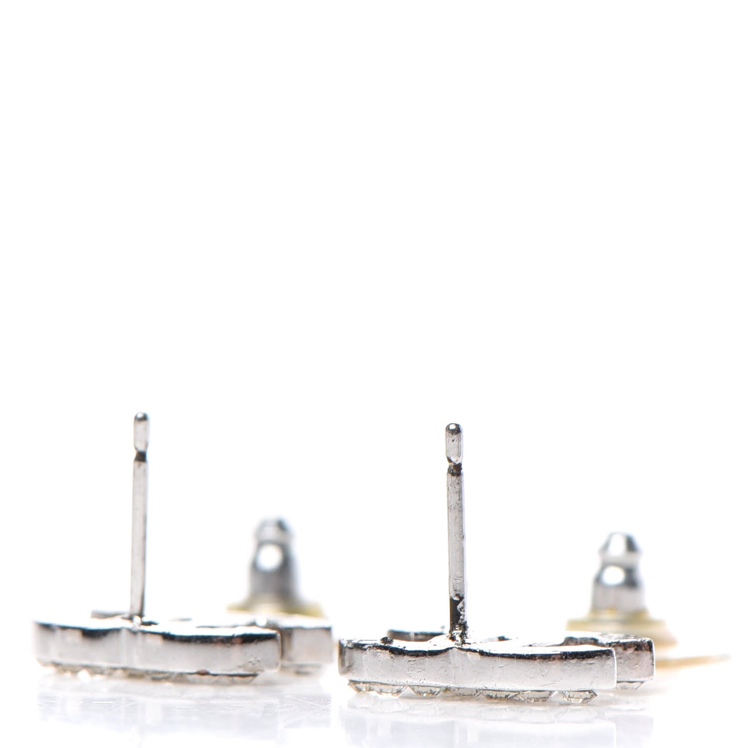 Chanel Crystal CC Earrings Silver 3 of 4