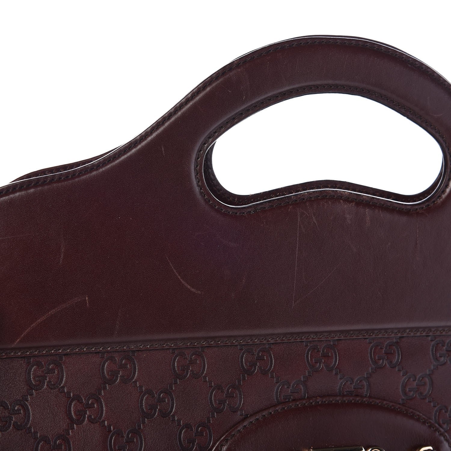 Gucci Guccissima Large Punch Top Handle Tote Dark Brown 11 of 15