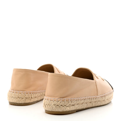 Chanel Lambskin CC Espadrilles 38 Beige Black 4 of 9