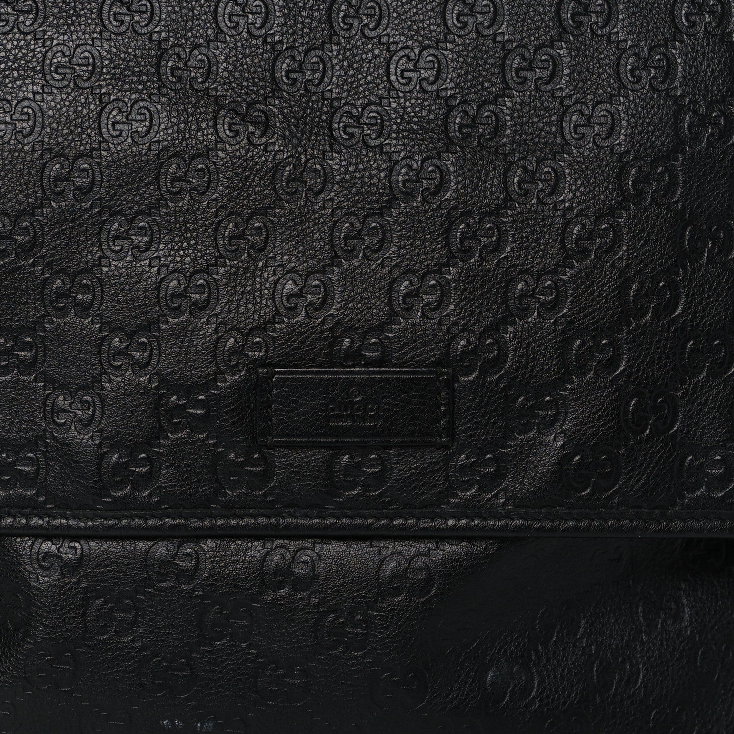 Gucci Guccissima Medium Flap Messenger Bag Black 8 of 10