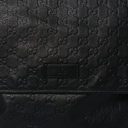 Gucci Guccissima Medium Flap Messenger Bag Black 8 of 10