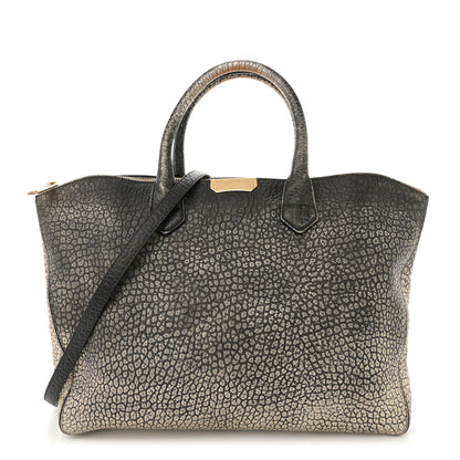 Burberry Gradient Metallic Signature Grain Medium Dewsbury Tote Black Gold 1 of 12