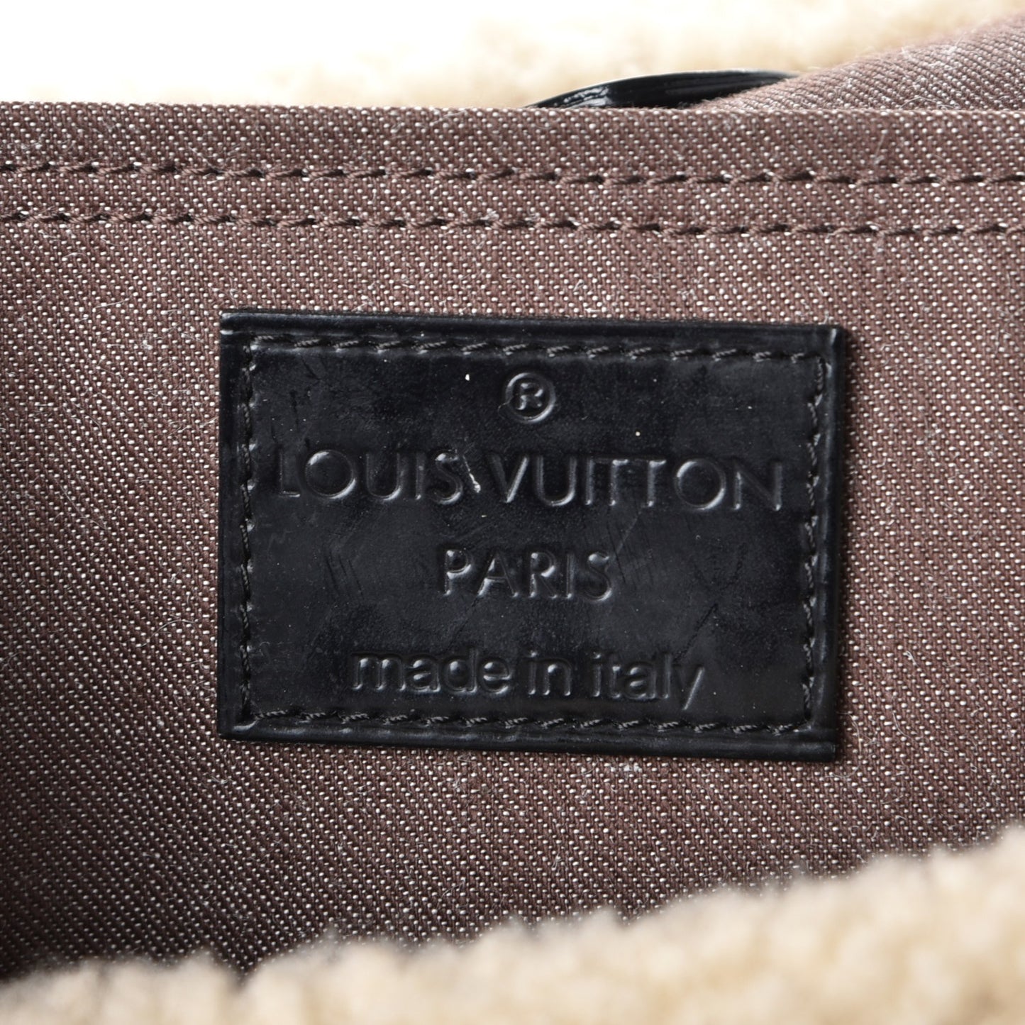 Patent Monogram Shearling Sac Thunder
