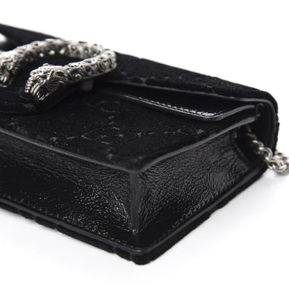 Gucci Velvet GG Monogram Super Mini Dionysus Shoulder Bag Black 7 of 9