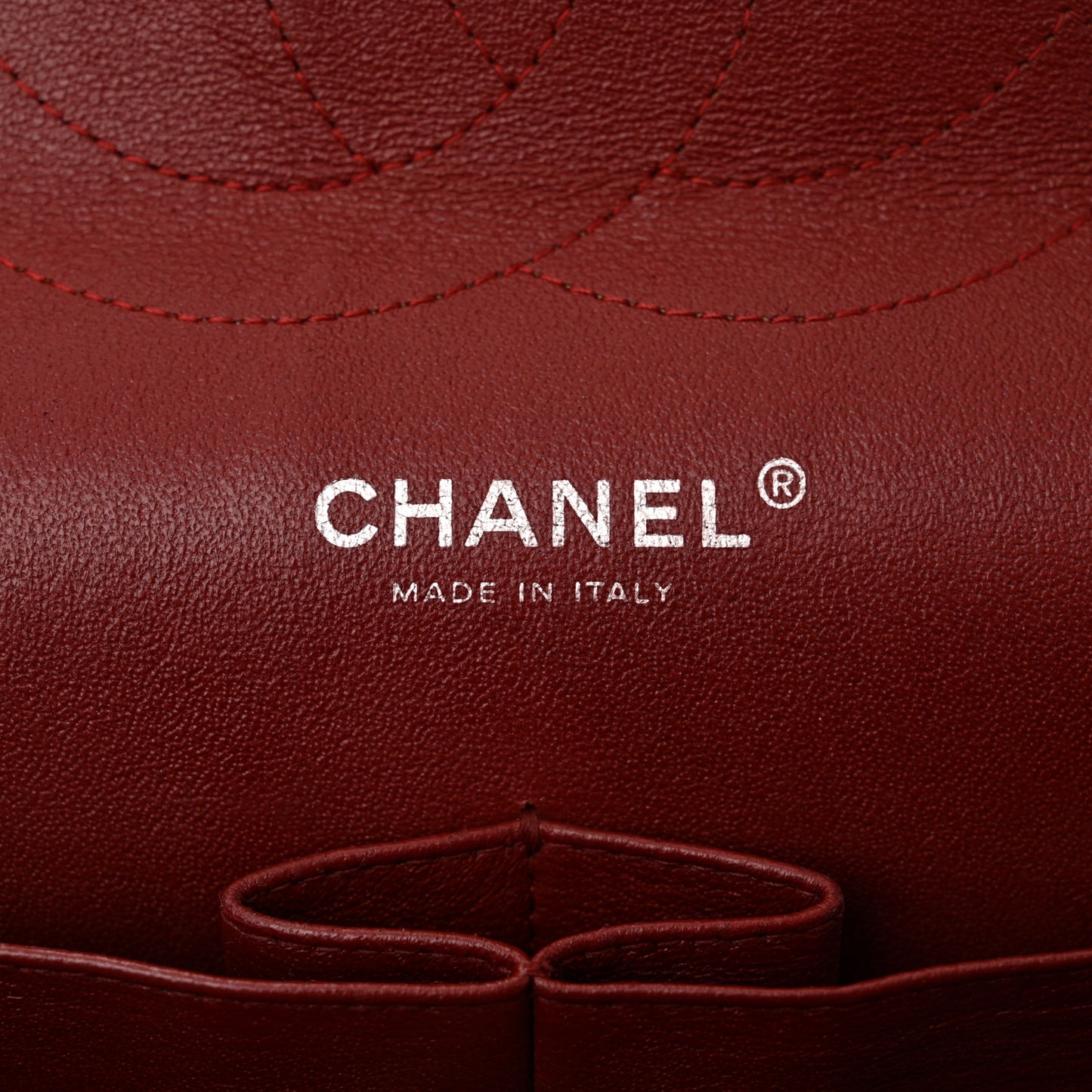 Caviar Quilted Jumbo Double Flap Dark Red