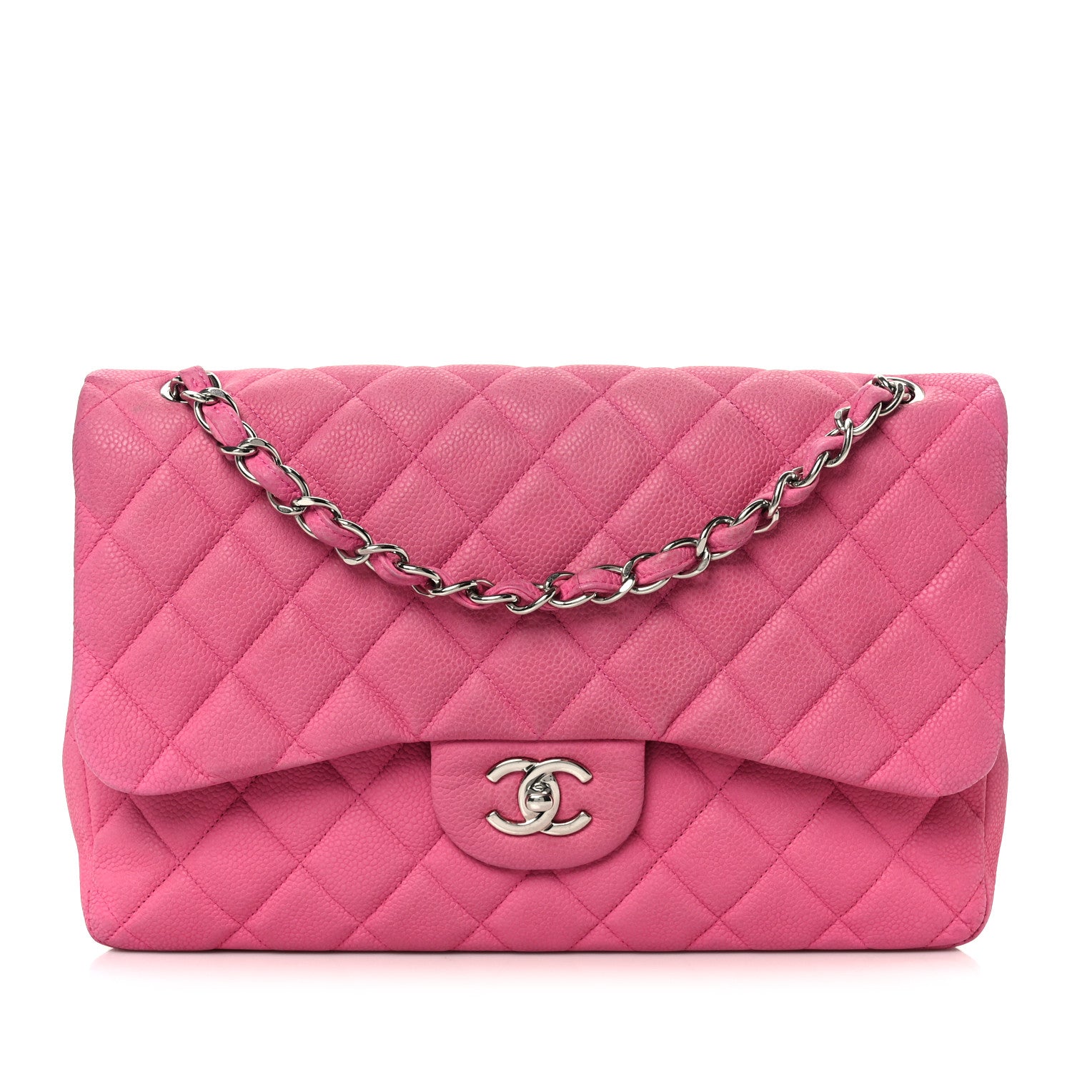 Chanel Iridescent Caviar Quilted Jumbo Double Flap Pink 1 of 11