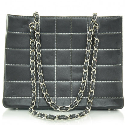Chanel Leather Contrast Stitch Surpique Shoulder Bag Black 4 of 11