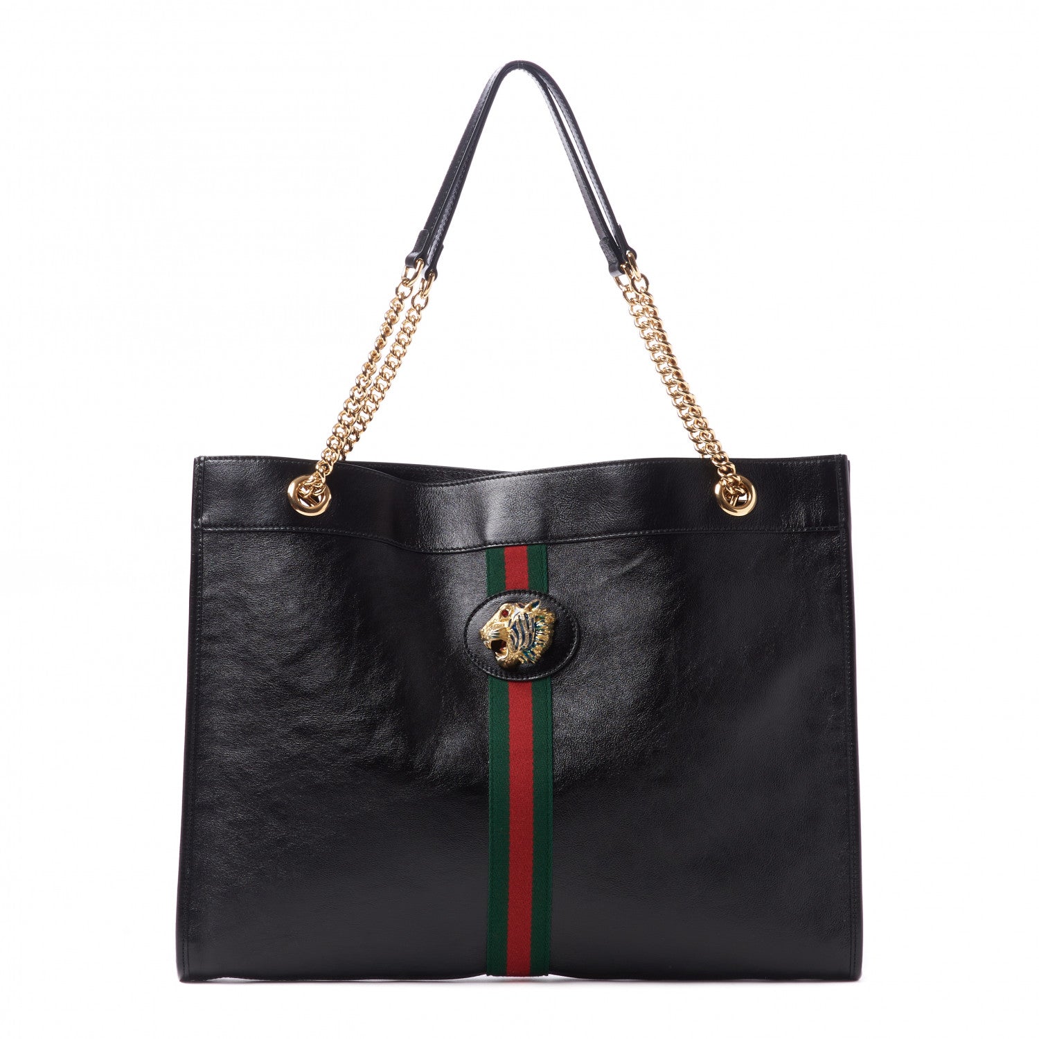 Gucci Calfskin Large Rajah Chain Tote Black 3 of 11