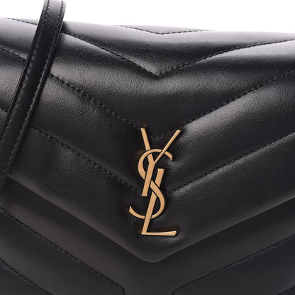 Saint Laurent Calfskin Y Quilted Monogram Toy Loulou Crossbody Bag Black 10 of 11