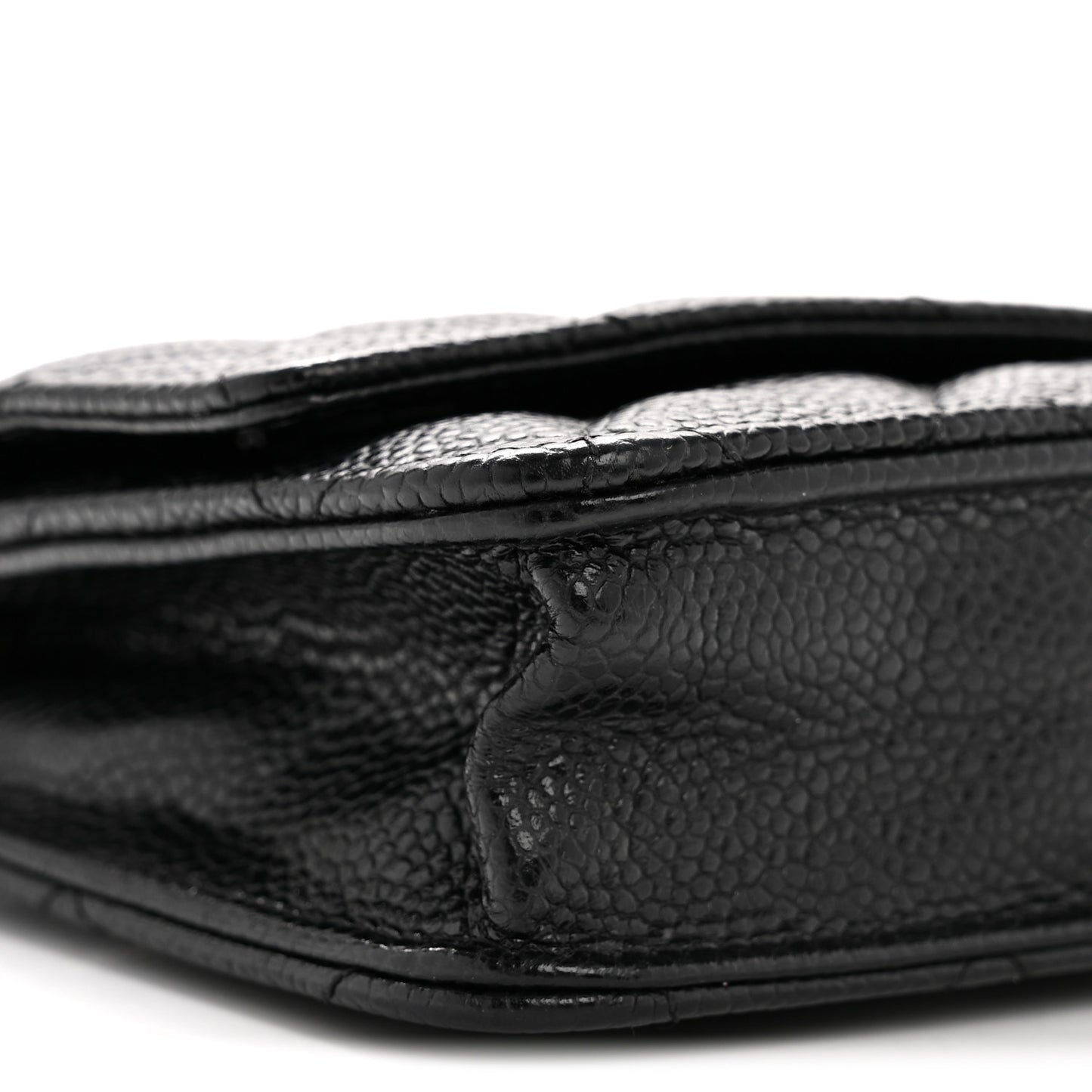 Caviar Quilted Wallet on Chain WOC Black