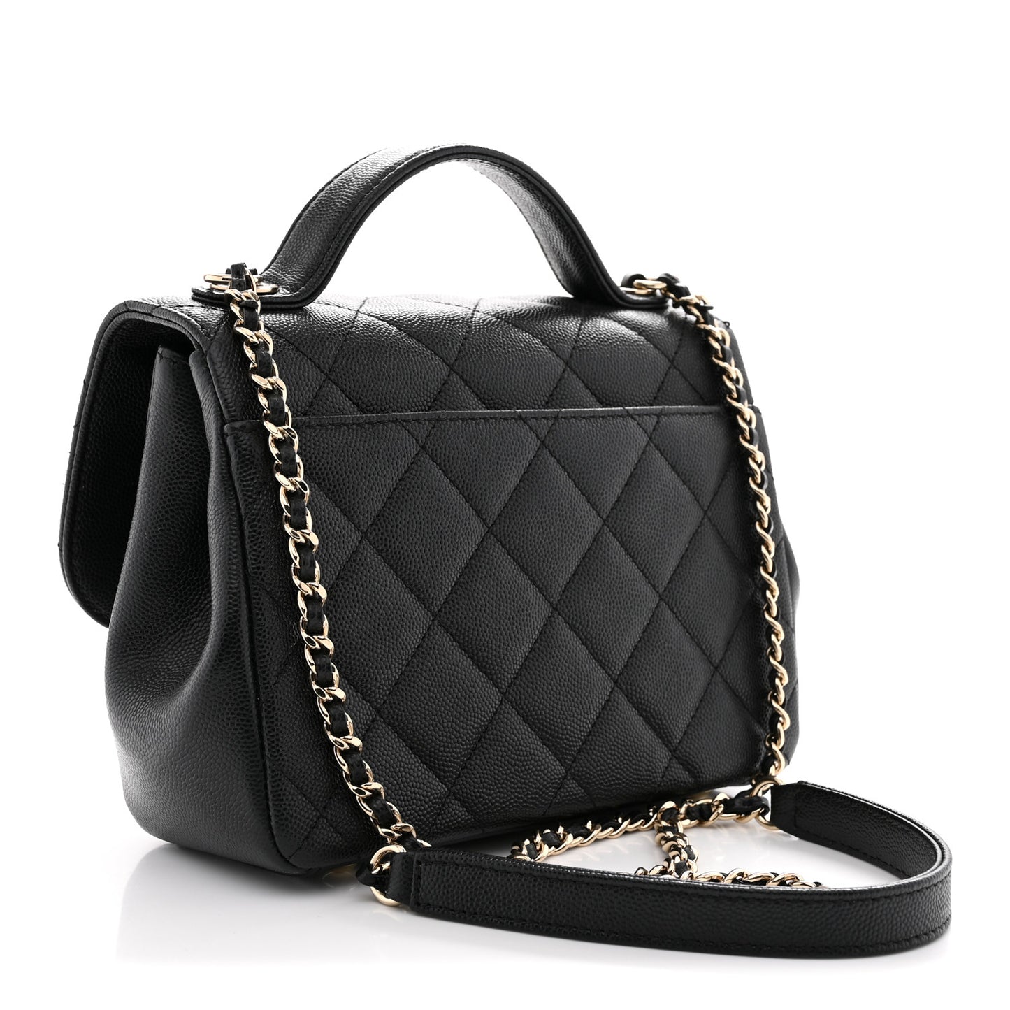 Caviar Quilted Small Business Affinity Flap Black