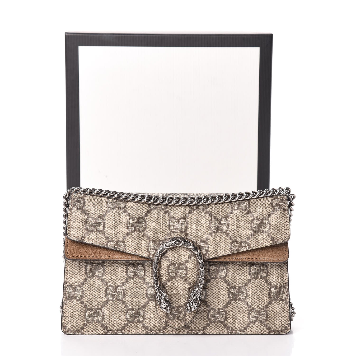 Gucci GG Supreme Monogram Super Mini Dionysus Shoulder Bag Taupe 11 of 11