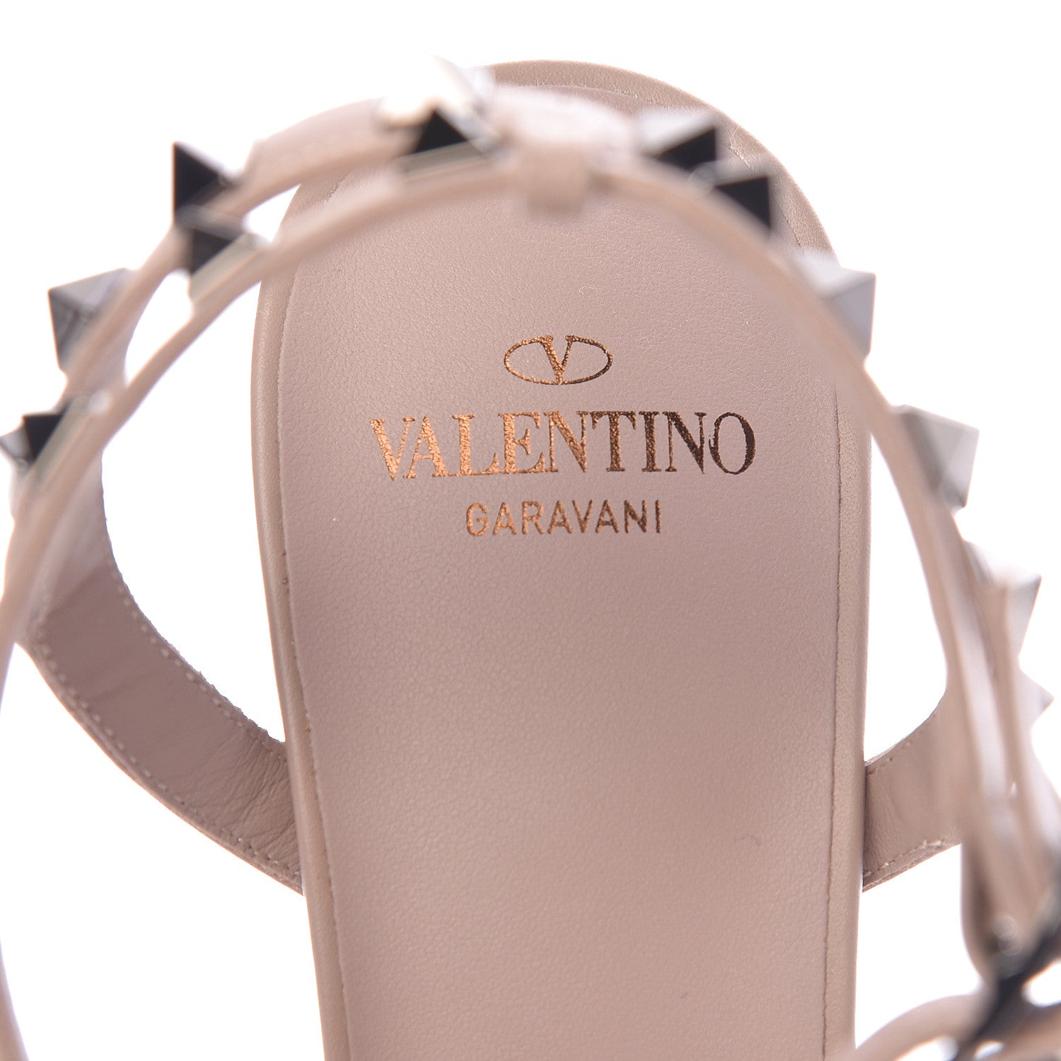 Valentino Garavani X UNDERCOVER Calfskin Rockstud Ankle Strap Low Heel Pumps 39.5 Poudre 5 of 9