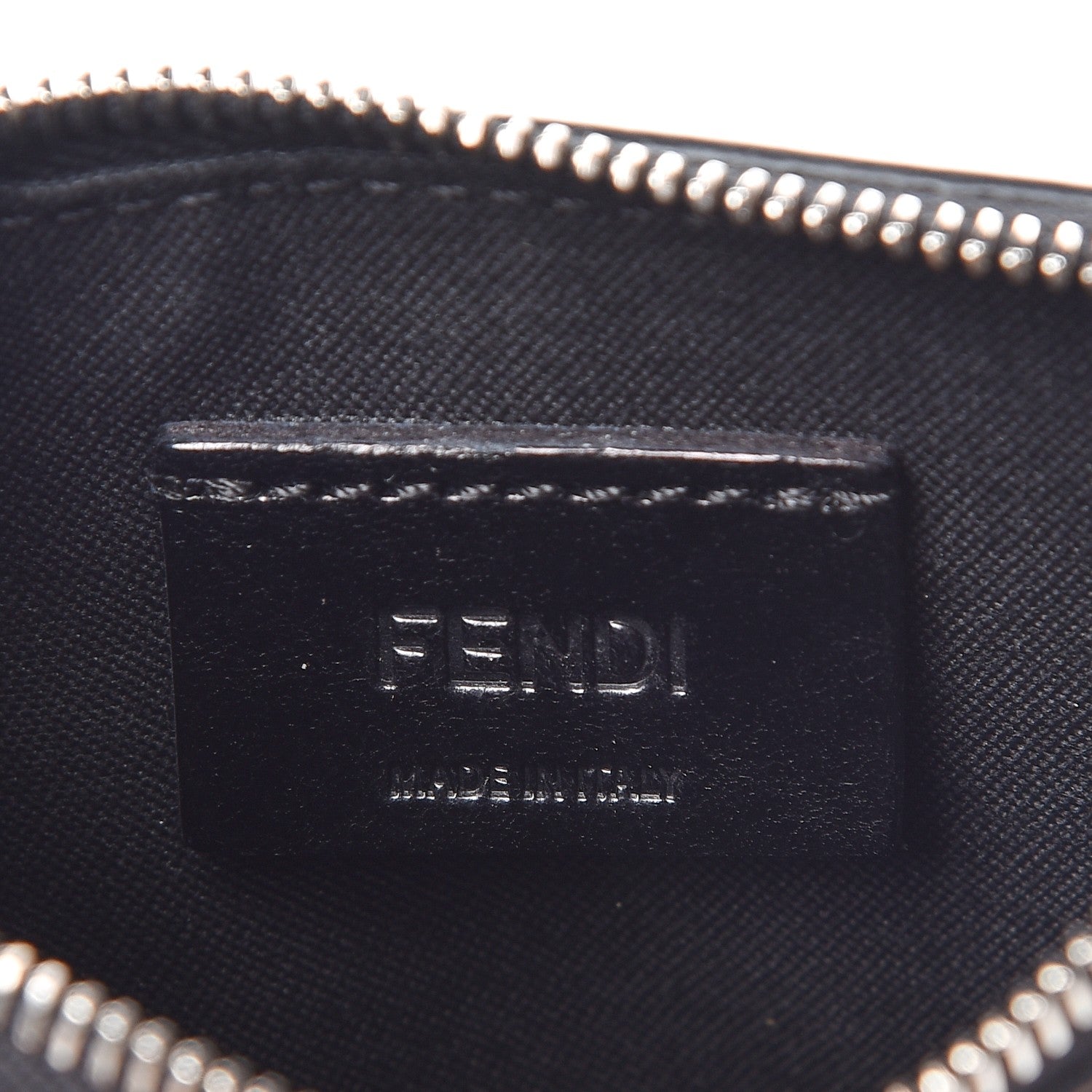 Fendi Vitello Century Bi-Color FF 1974 Embossed Coin Purse Maya Black 6 of 9
