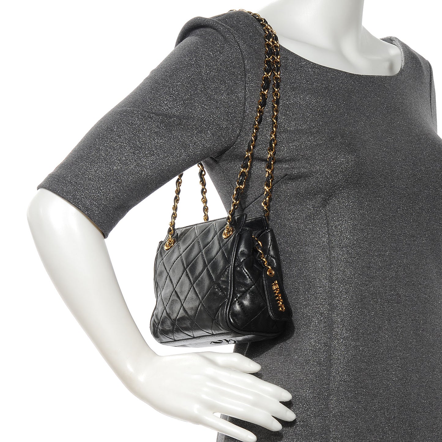 Lambskin Quilted Small Shoulder Bag Black