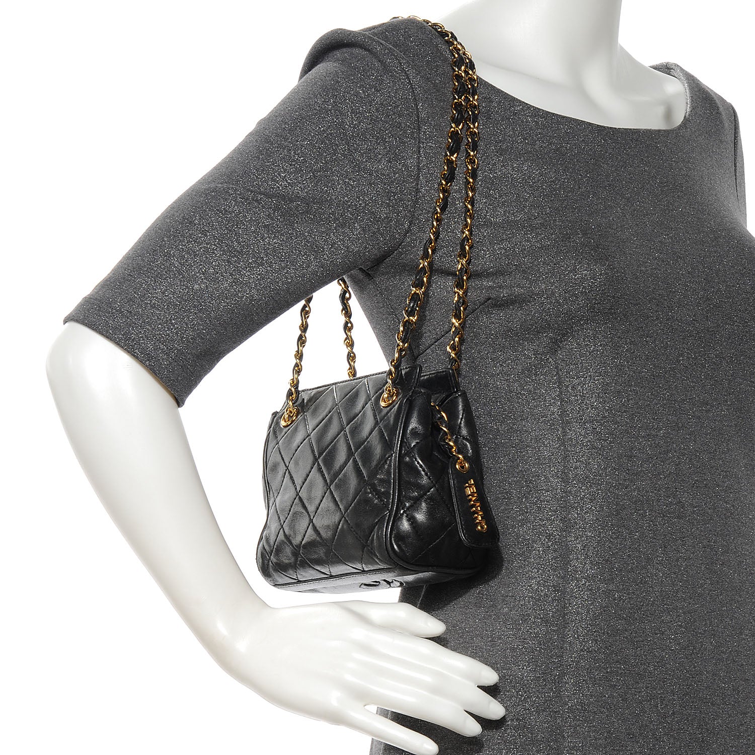 Chanel Lambskin Quilted Small Shoulder Bag Black 2 of 7