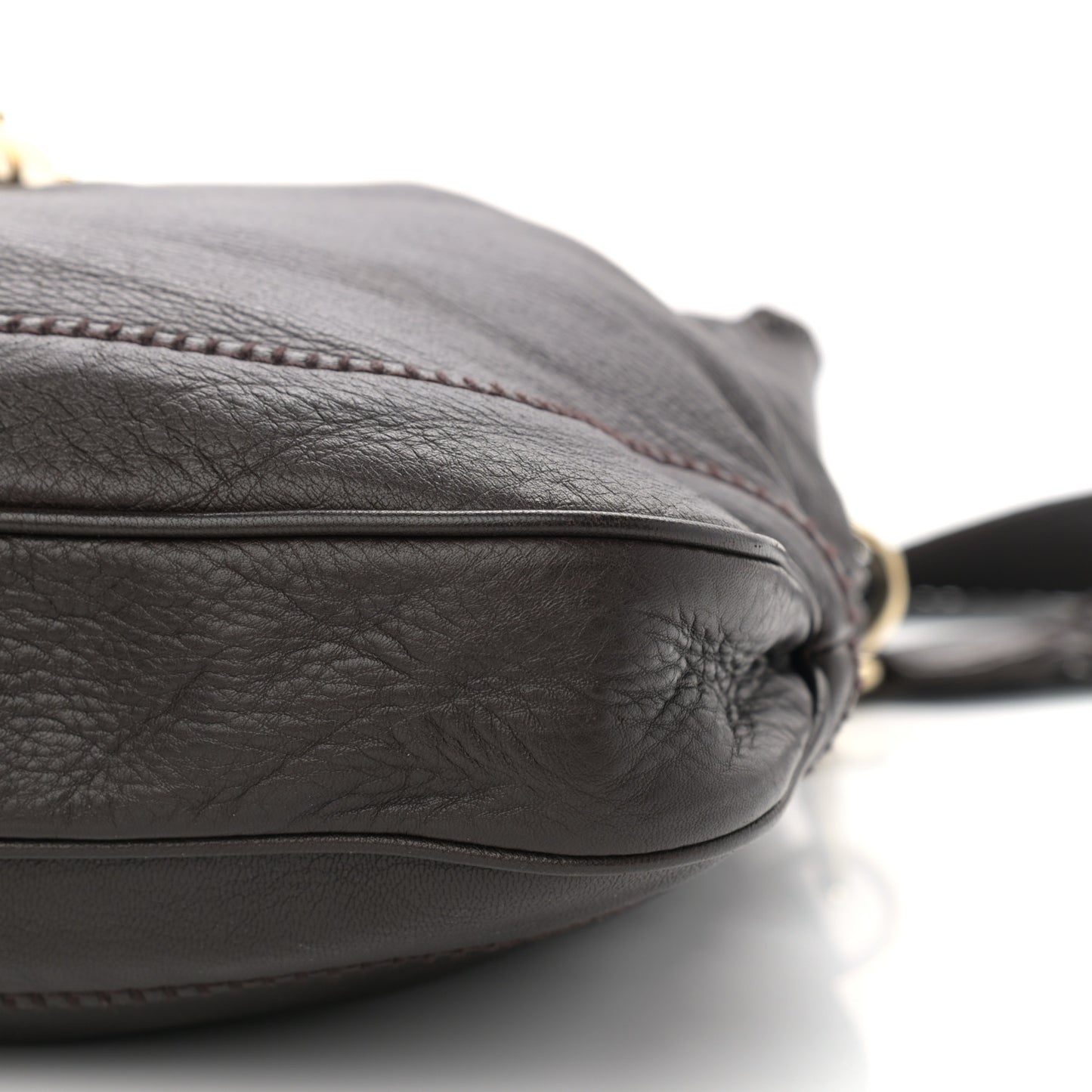 Pebbled Calfskin Medium New Jackie Shoulder Bag Brown