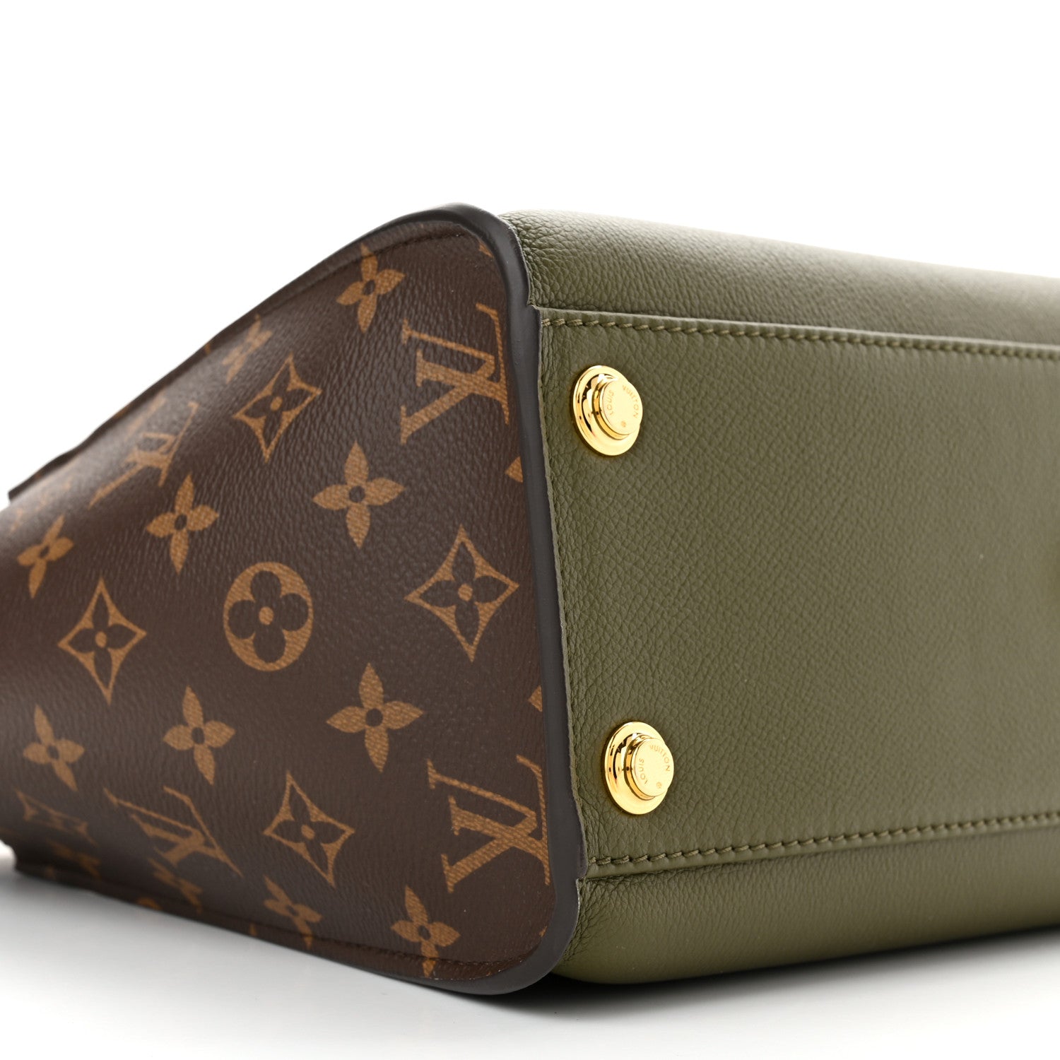 Louis Vuitton Calfskin Monogram On My Side MM Laurier Green Toffee Latte Beige 8 of 10