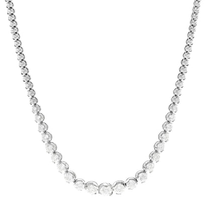 Parker & West by FASHIONPHILE 14K White Gold Diamond 10.03ctw Graduated Necklace 1 of 5