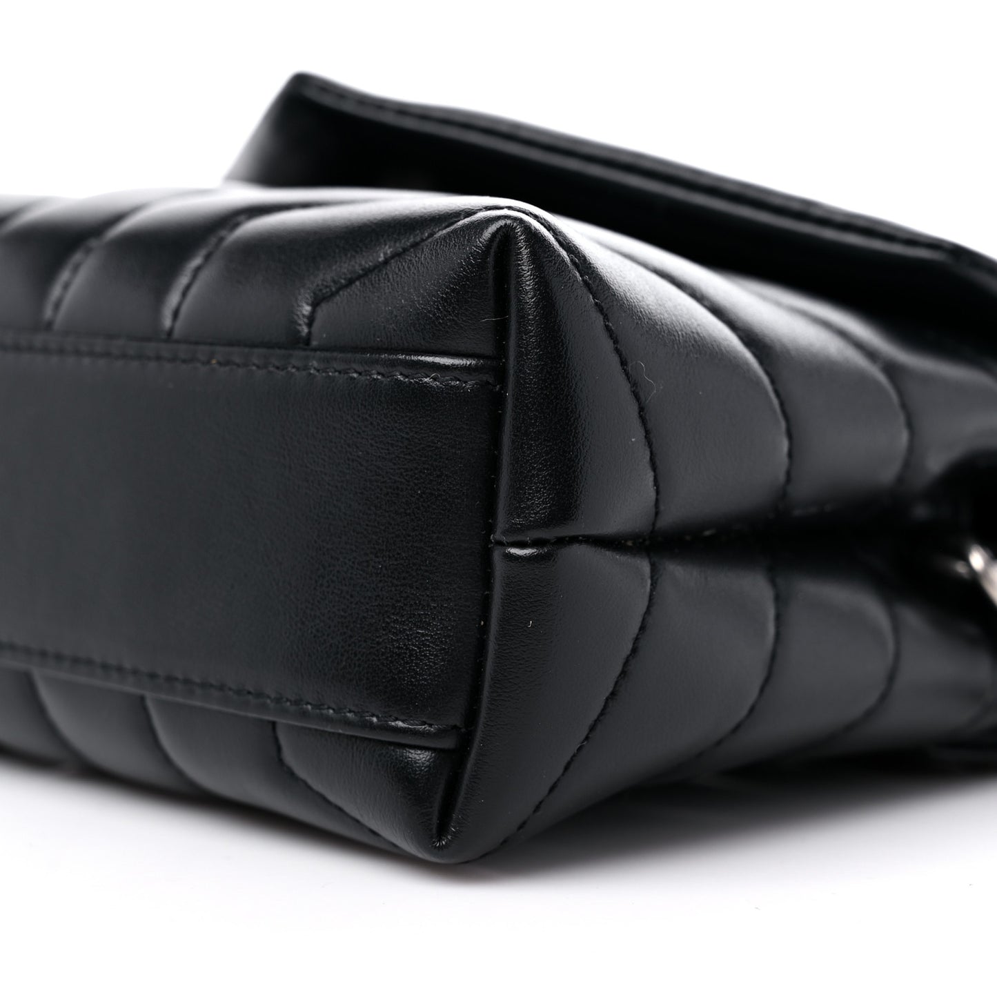 Calfskin Y Quilted Monogram Toy Loulou Crossbody Bag Black