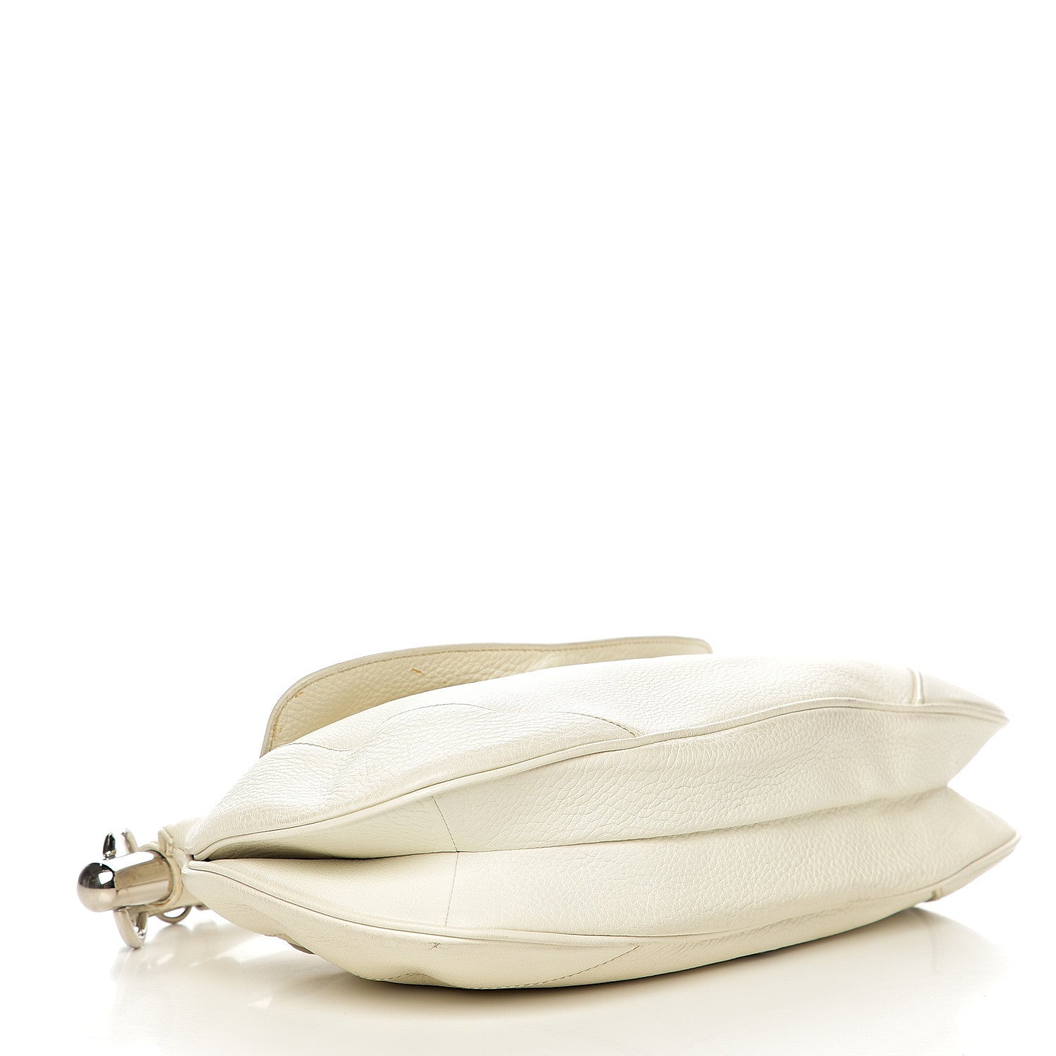 Prada Vitello Daino Metal Bar Top Handle Shoulder Bag White 3 of 18