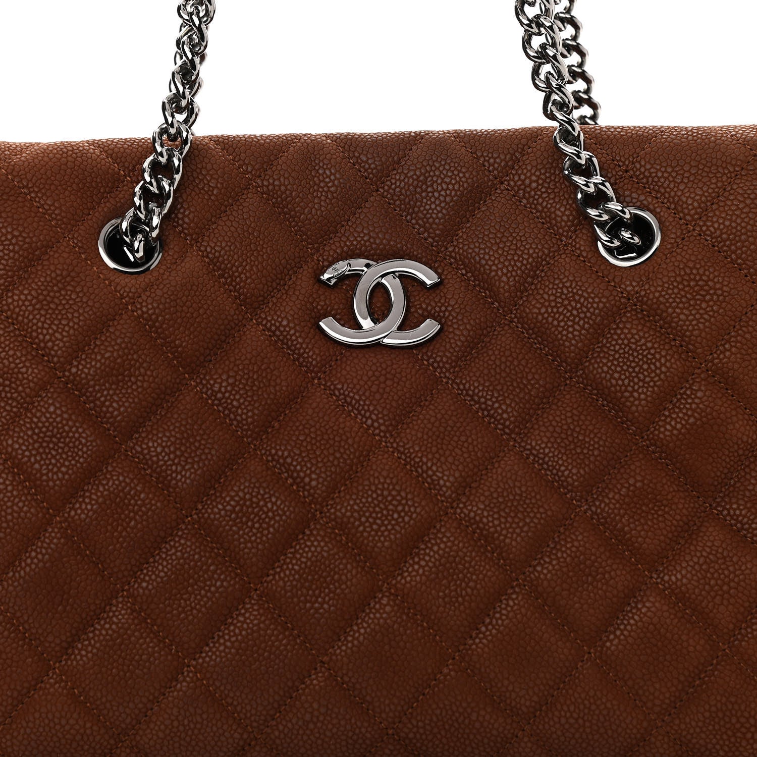 Chanel Iridescent Caviar Quilted Lady Pearly Tote Brown 9 of 11