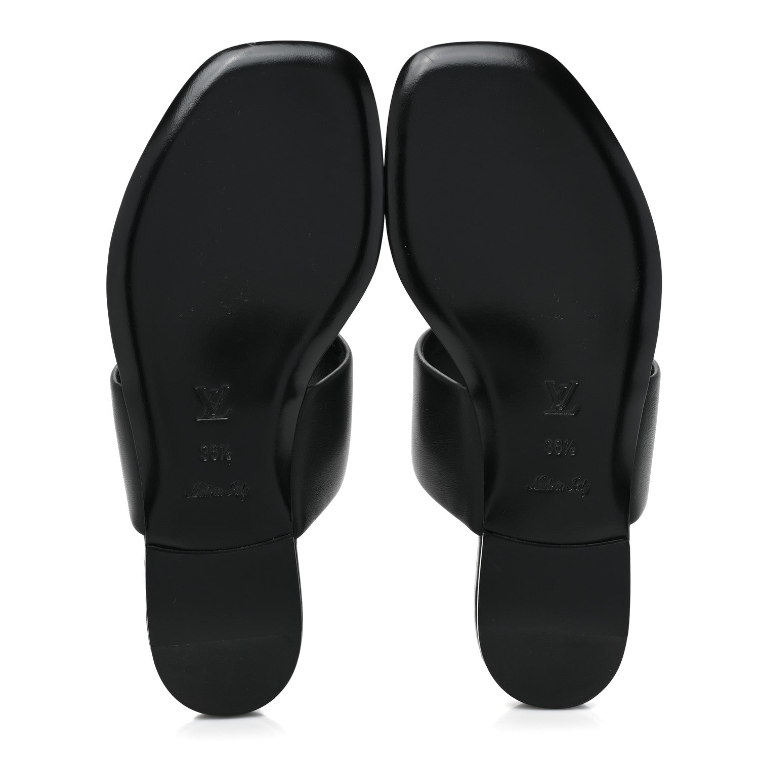 Louis Vuitton Lambskin Embossed Monogram Drapy Flat Thong Sandal 36.5 Black 5 of 8