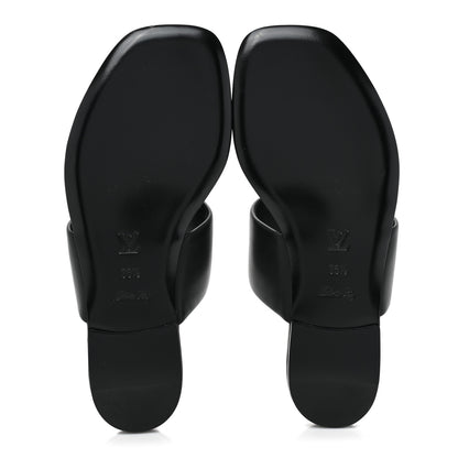 Louis Vuitton Lambskin Embossed Monogram Drapy Flat Thong Sandal 36.5 Black 5 of 8