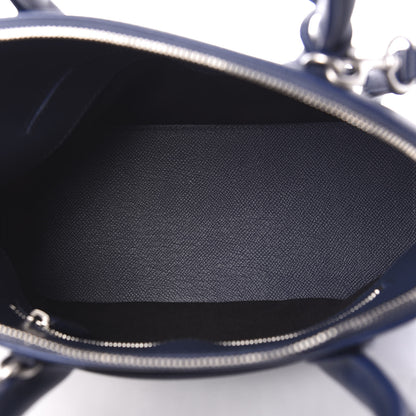 Balenciaga Signature Grained Calfskin Logo S Ville Top Handle Bag Bleu Canopee White 4 of 8