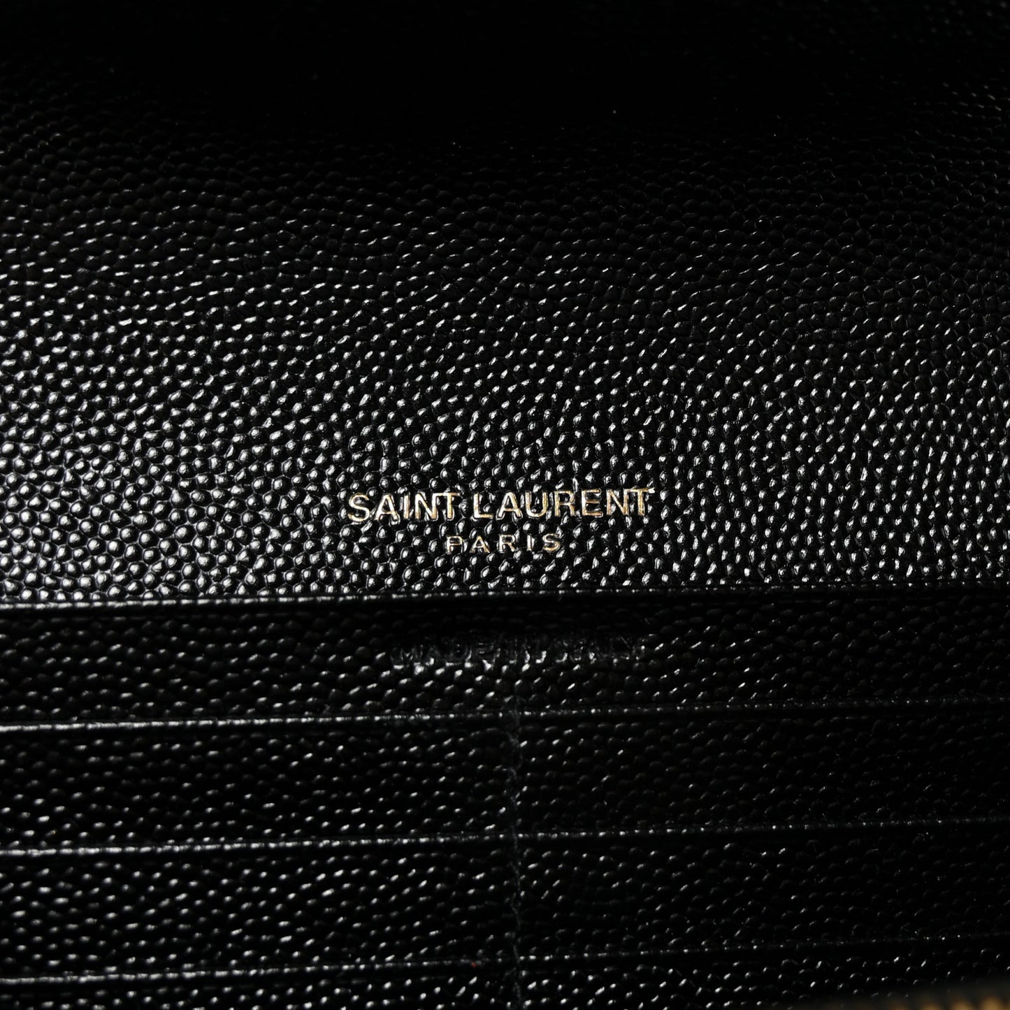 Grain De Poudre Matelasse Chevron Monogram Flap Wallet Black