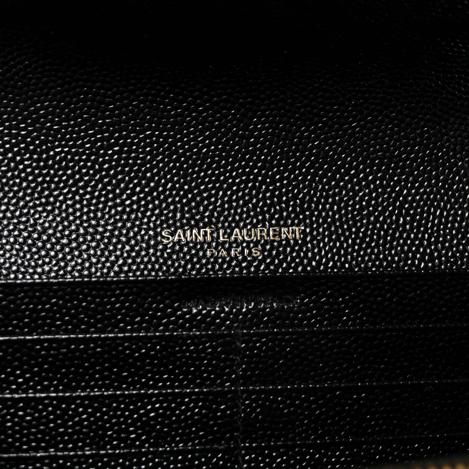 Saint Laurent Grain De Poudre Matelasse Chevron Monogram Flap Wallet Black 6 of 7