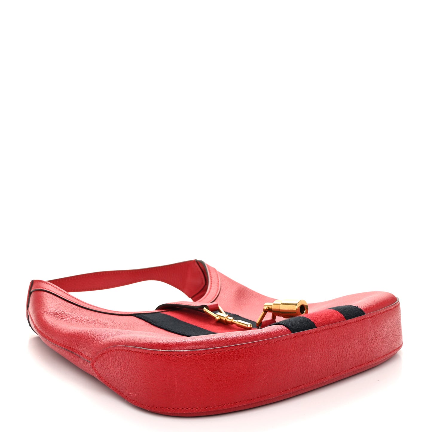 Soft Grained Calfskin Web Medium Jackie Hobo Red