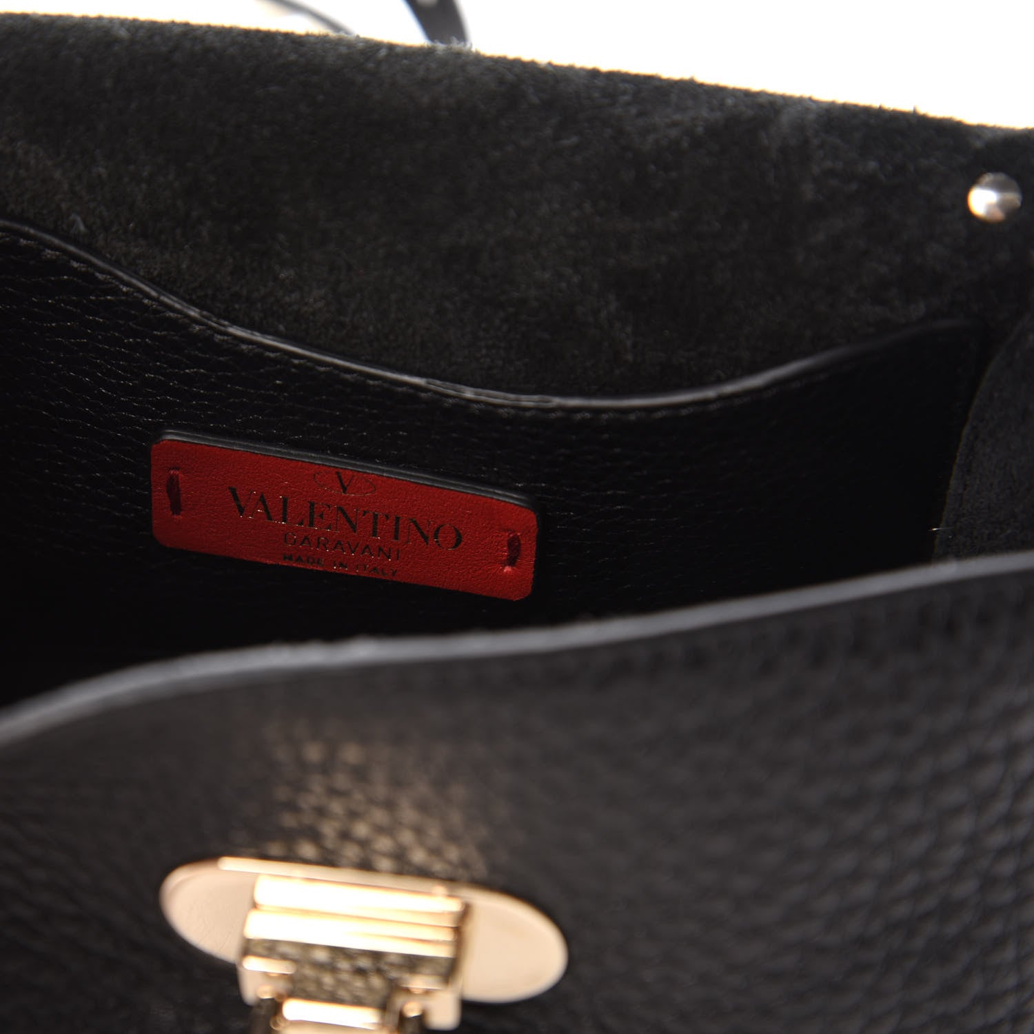 Valentino Garavani Pebbled Calfskin Mini Rockstud Crossbody Bag Black 8 of 9