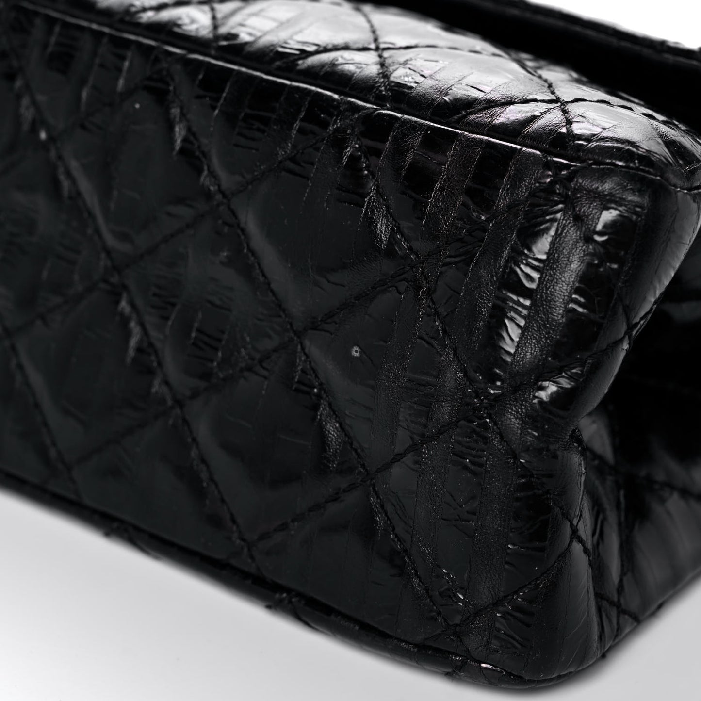 Metallic Calfskin Striped 2.55 Reissue 226 Flap Black