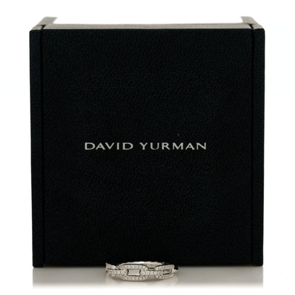 David Yurman 18K White Gold Diamond 4.5mm Stax Chain Link Pave Ring 54 7 5 of 5