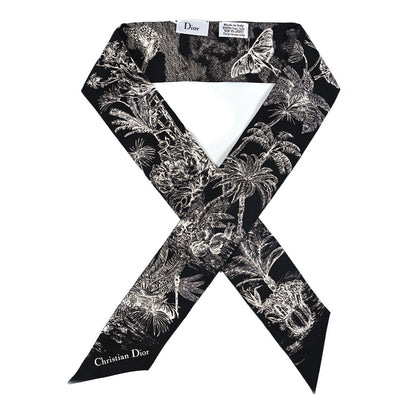 Christian Dior Silk Toile De Jouy Tropicalia Mitzah Scarf Black 1 of 3