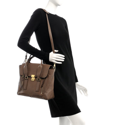 3.1 Phillip Lim 3.1 Textured Calfskin Medium Pashli Satchel Taupe 2 of 8