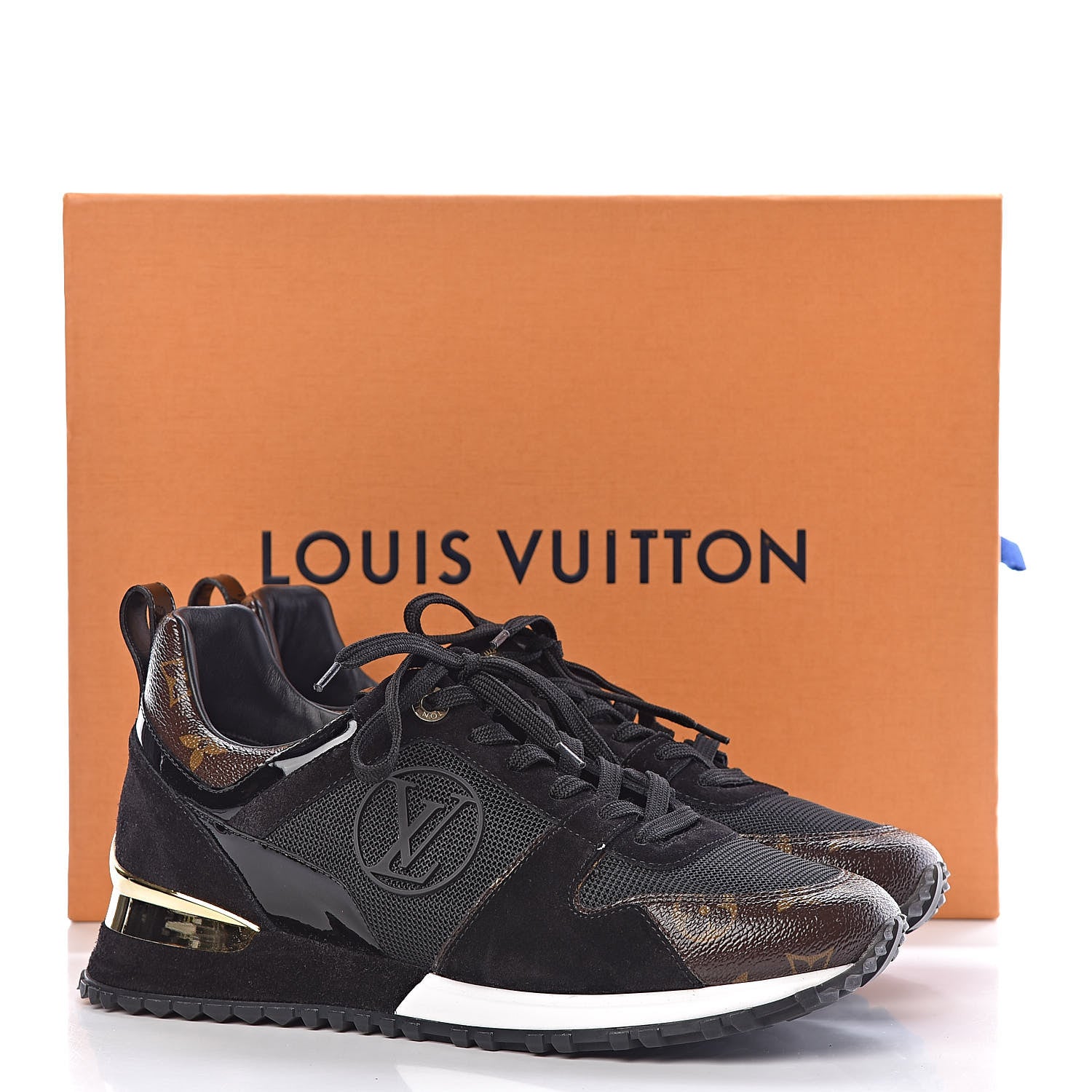 Louis Vuitton Suede Monogram Run Away Sneakers 39 Black 8 of 8