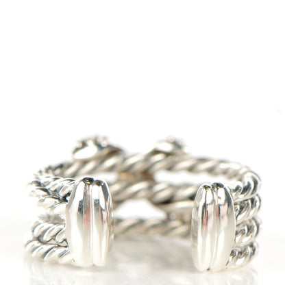 David Yurman Sterling Silver Diamond 10mm X Crossover Ring 7.5 3 of 5