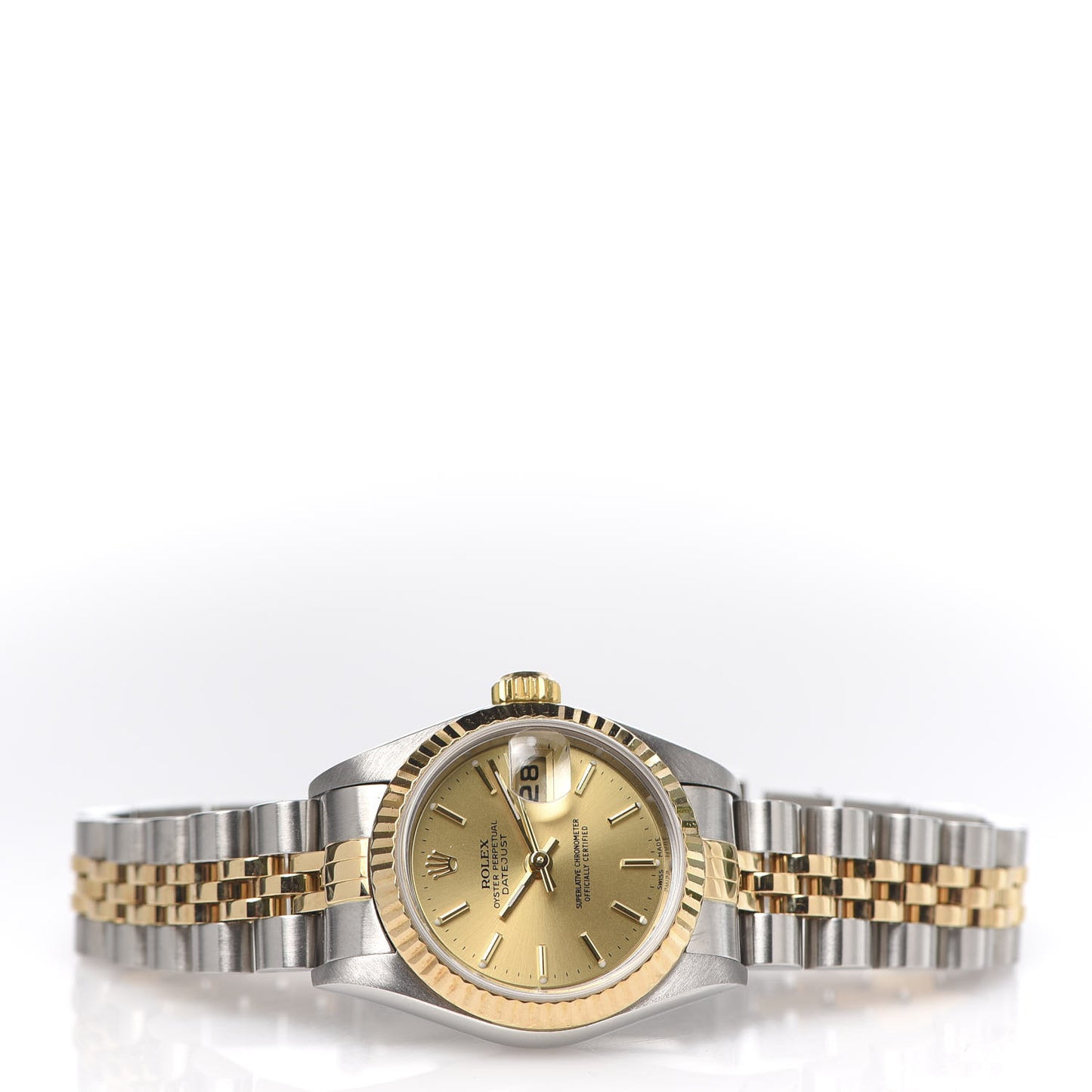 Stainless Steel 18K Yellow Gold 26mm Oyster Perpetual Datejust Watch Champagne 79173