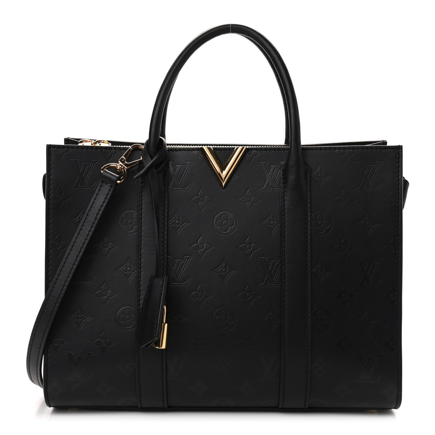 Louis Vuitton Monogram Cuir Plume Very Tote MM Black 1 of 8