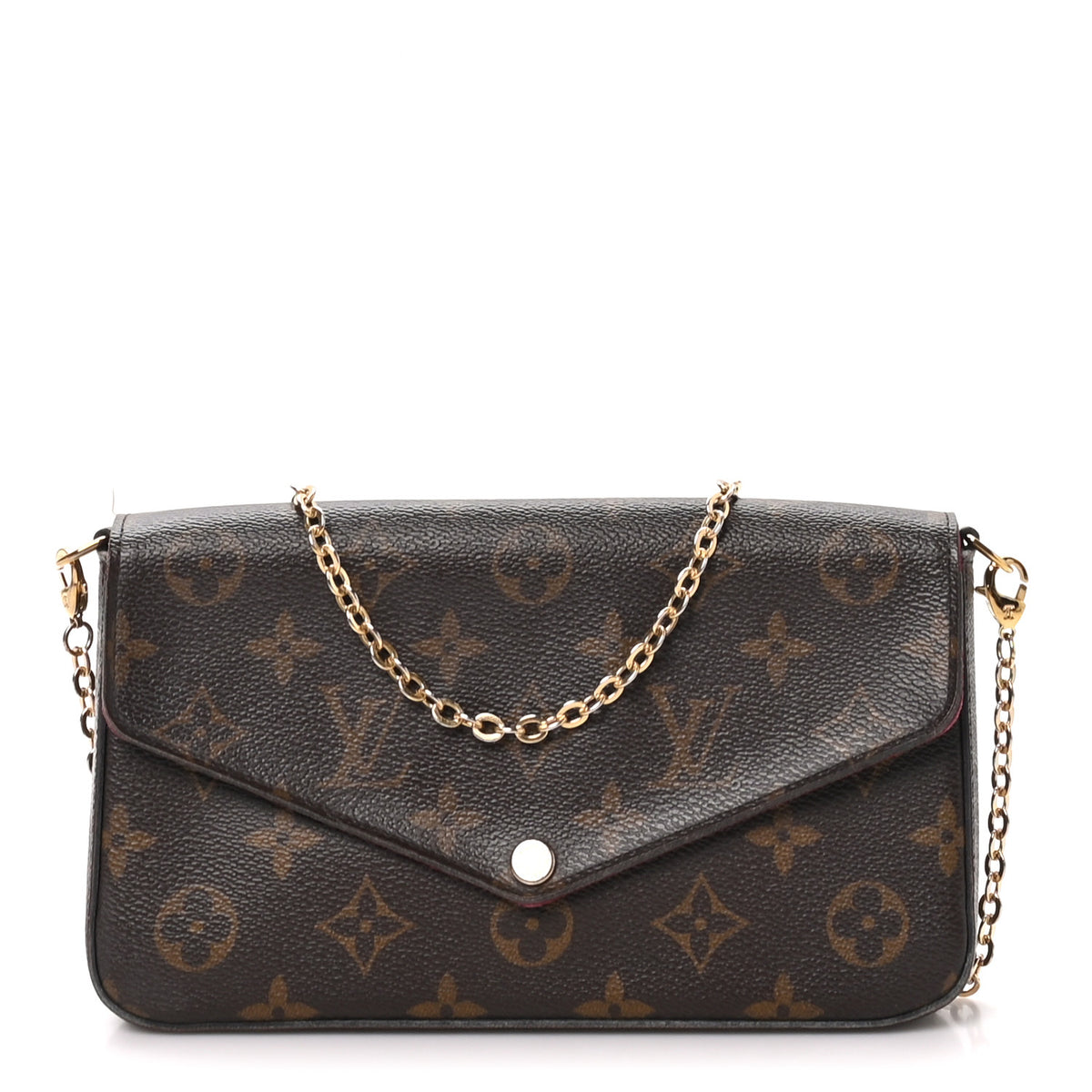 Monogram Pochette Felicie Chain Wallet Fuchsia