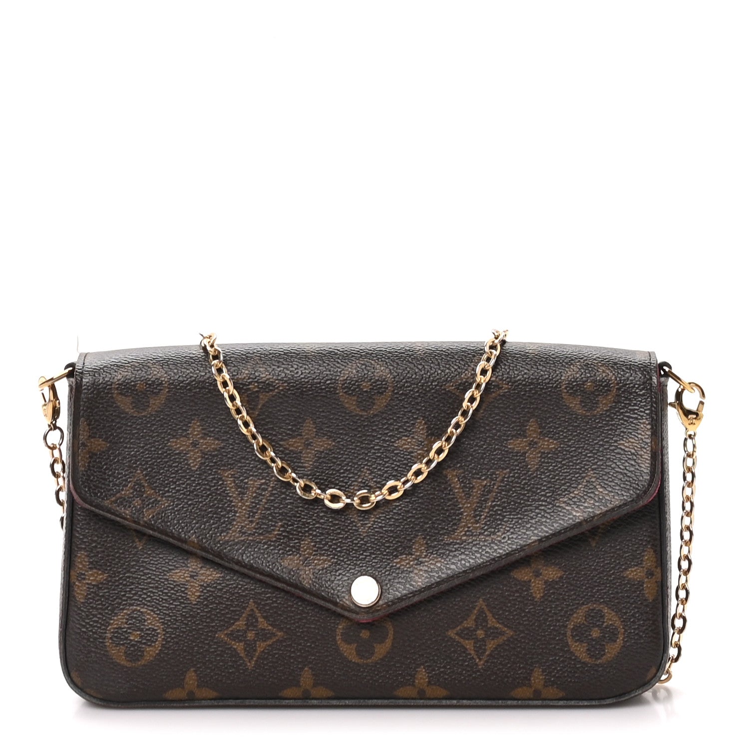 Louis Vuitton Monogram Pochette Felicie Chain Wallet Fuchsia 1 of 10