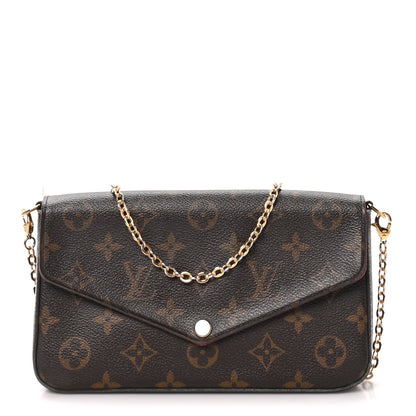 Louis Vuitton Monogram Pochette Felicie Chain Wallet Fuchsia 1 of 10