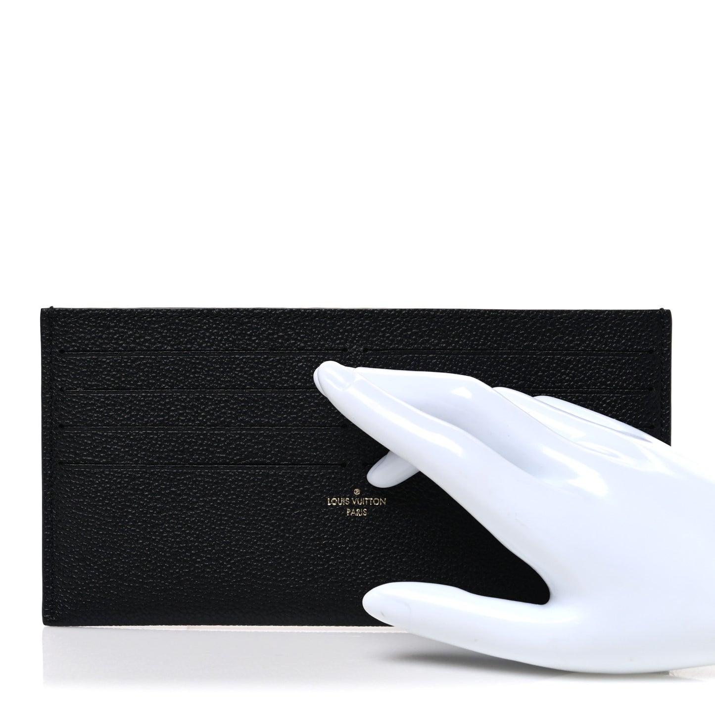 Calfskin Felicie Chain Wallet Card Holder Insert Black