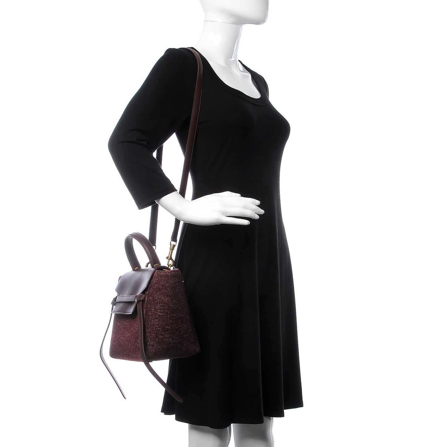 Felt Calfskin Micro Belt Bag Plum