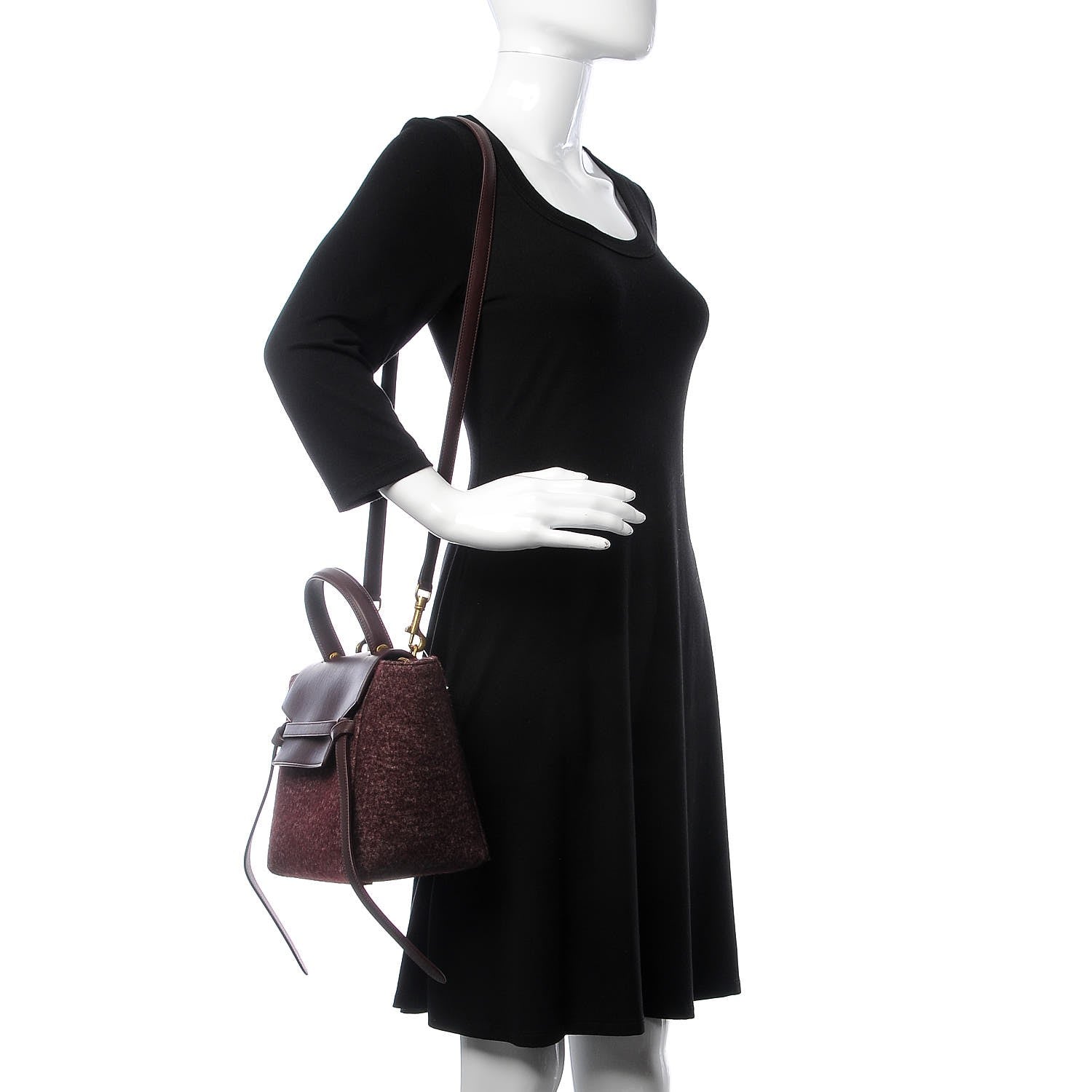 Celine Felt Calfskin Micro Belt Bag Plum 2 of 6